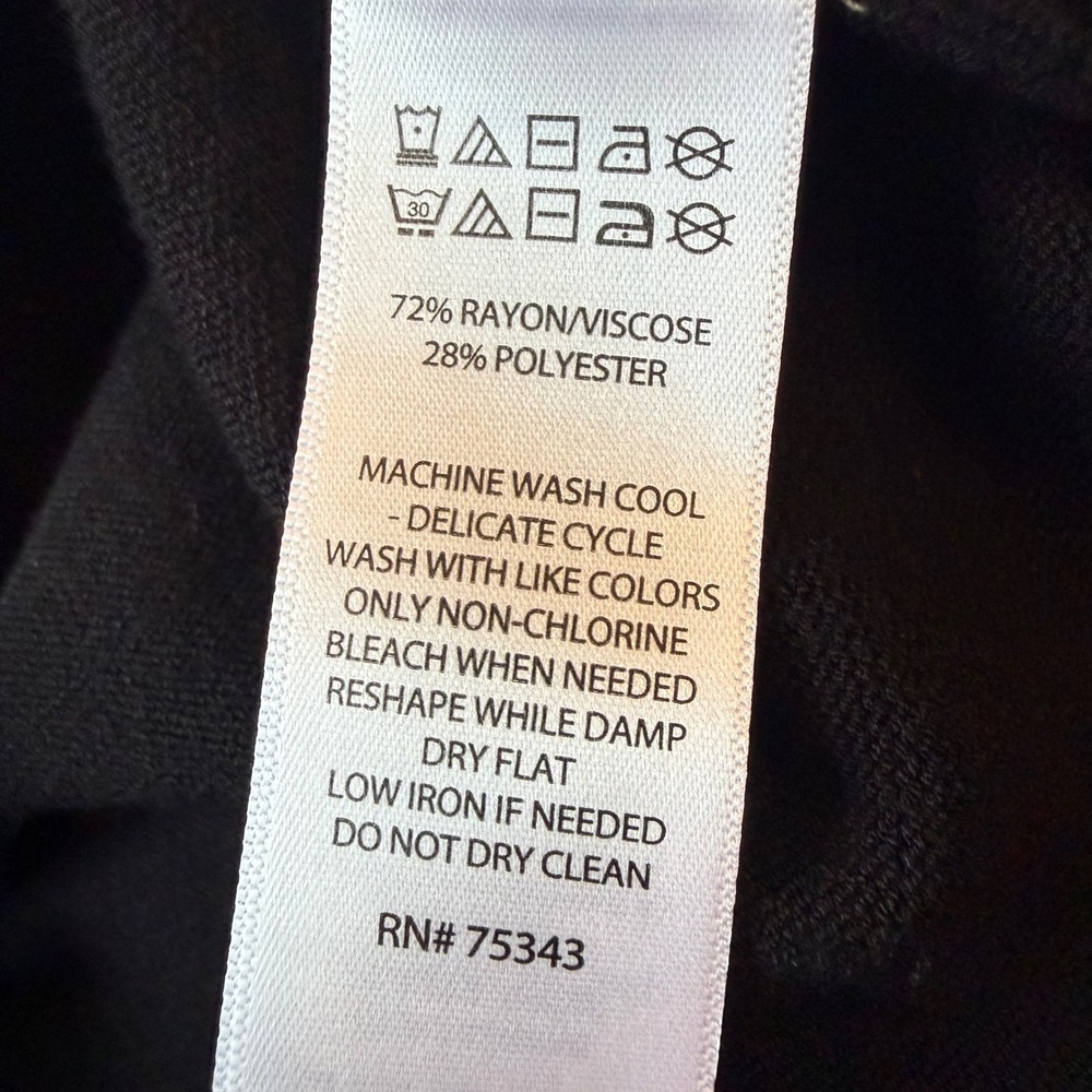 Thom Aaron Mens Black Short Sleeve Knit Sweater Crew Neck Size Large 1840 - Picture 6 of 6